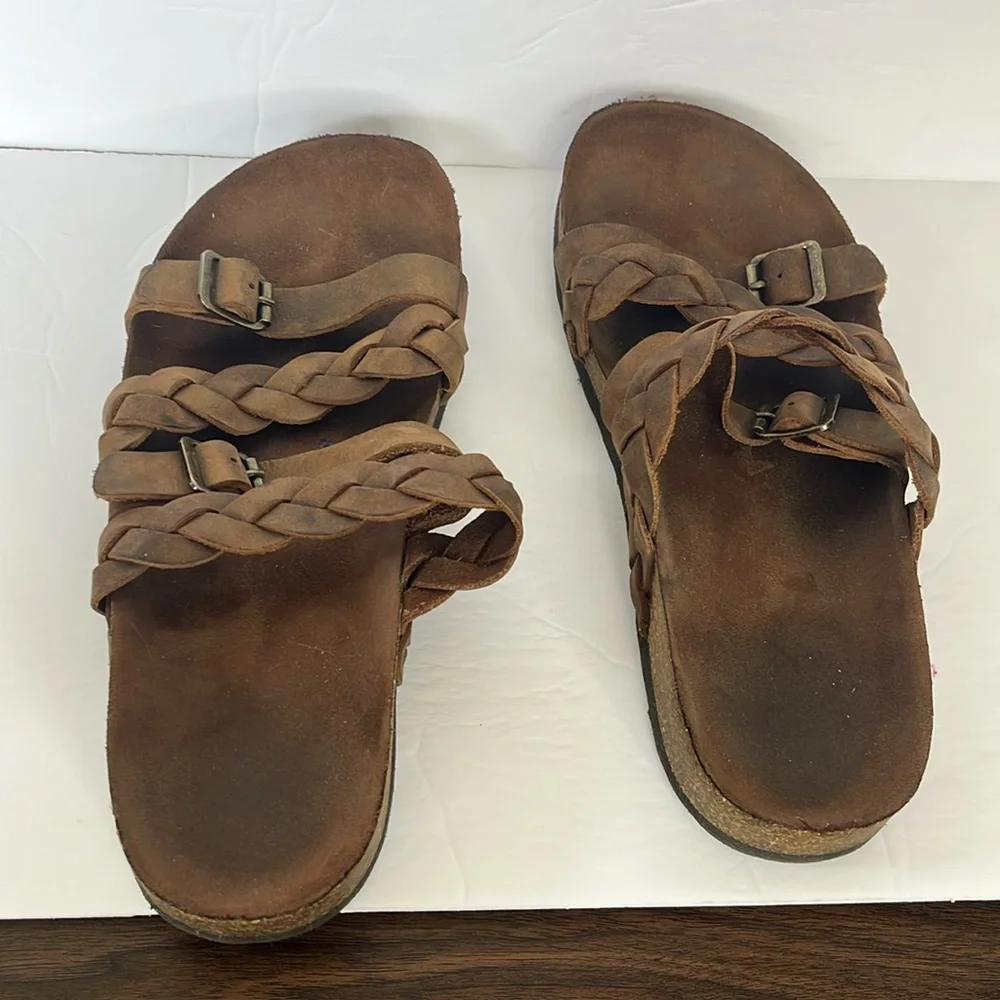 White Mountain Holland Signature Comfort Braided Footbed Sandal Brown size 9 - Picture 8 of 12